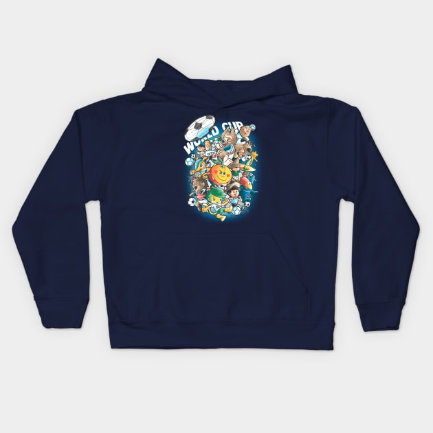 World cup Kids Hoodie by Cromanart